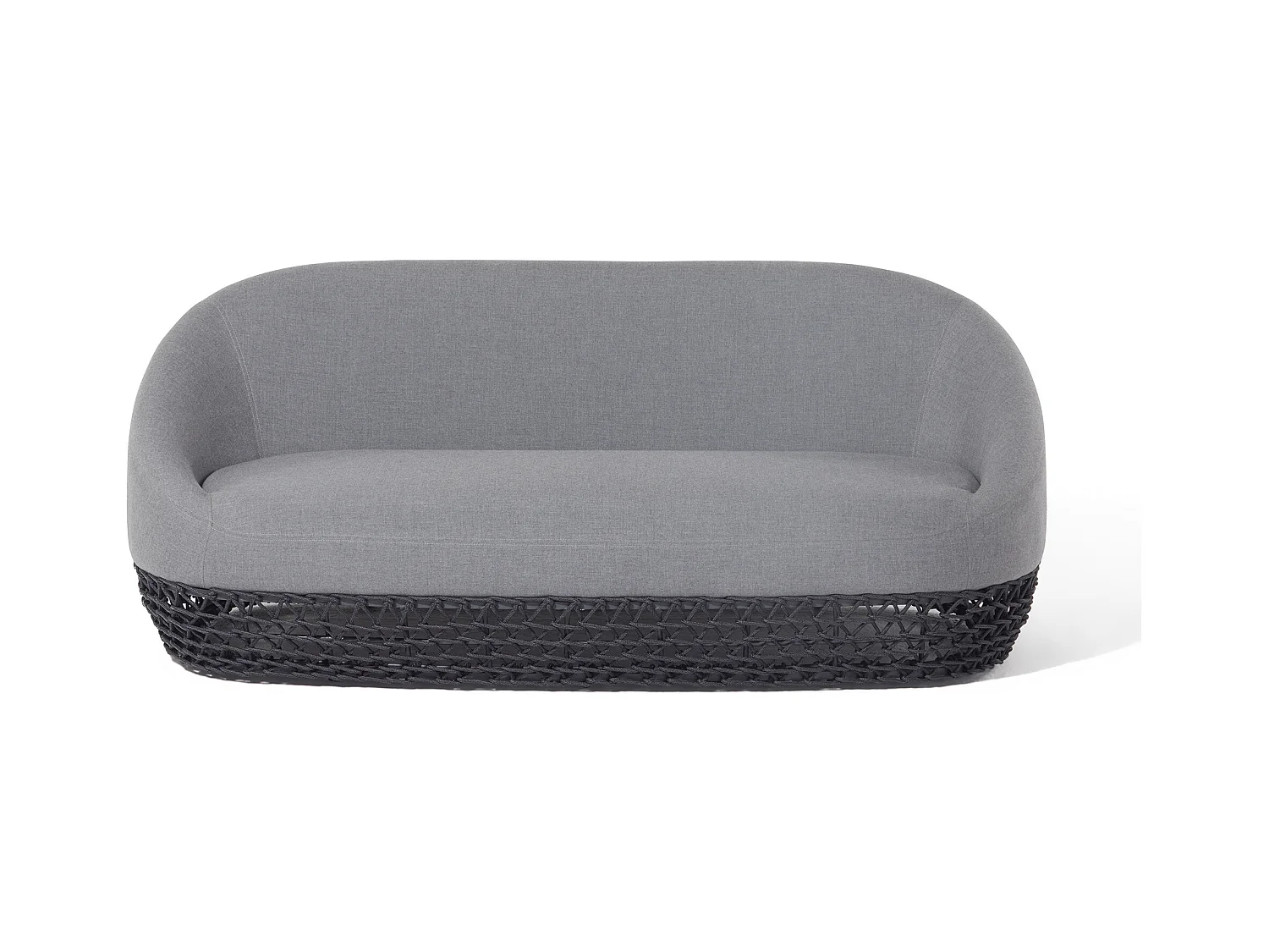 MilaniHome.it - divano da esterno in alluminio e corda di design per esterno giardino cm 180 l x 91 p x 71 hdi coloreGrigio