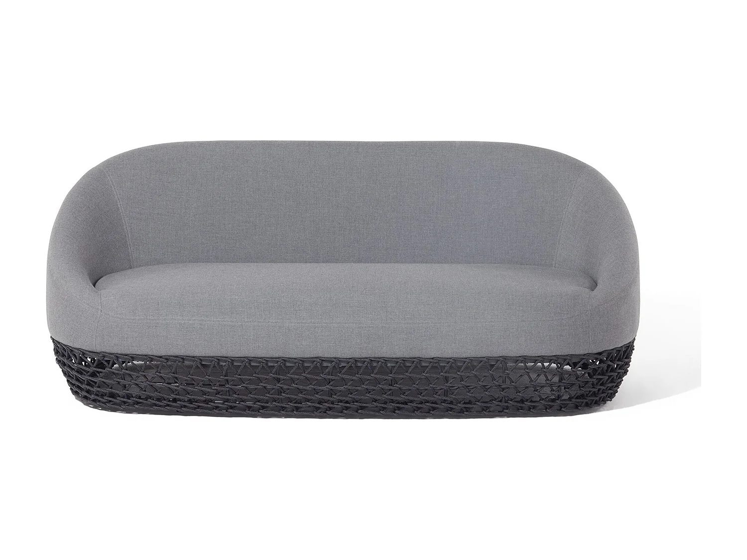 MilaniHome.it - divano da esterno in alluminio e corda di design per esterno giardino cm 180 l x 91 p x 71 hdi coloreGrigio