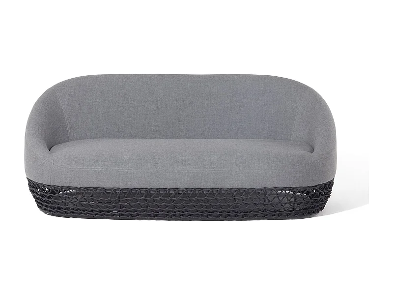 MilaniHome.it - divano da esterno in alluminio e corda di design per esterno giardino cm 180 l x 91 p x 71 hdi coloreGrigio