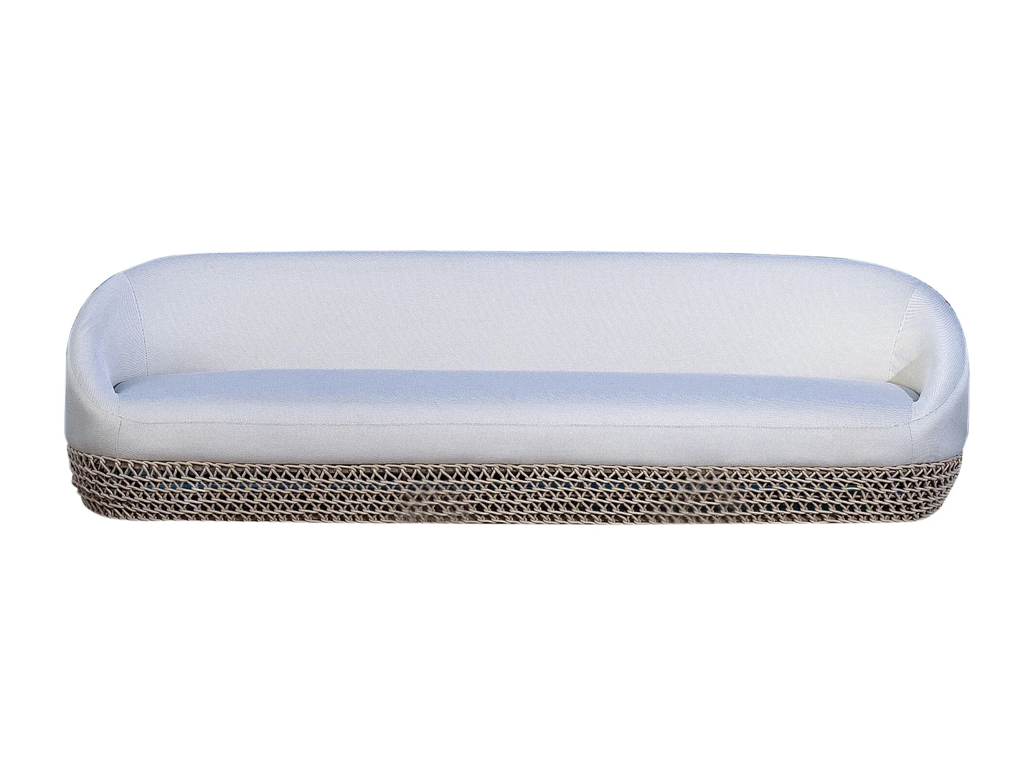 MilaniHome.it - divano da esterno in alluminio e corda di design per esterno giardino cm 220 l x 91 p x 71 hdi coloreBeige