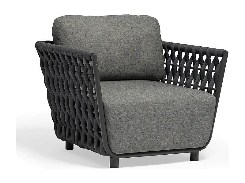 MilaniHome.it - poltrona da giardino componibile design moderno per esterno cm 93 x 85 x 83 hdi coloreAntracite