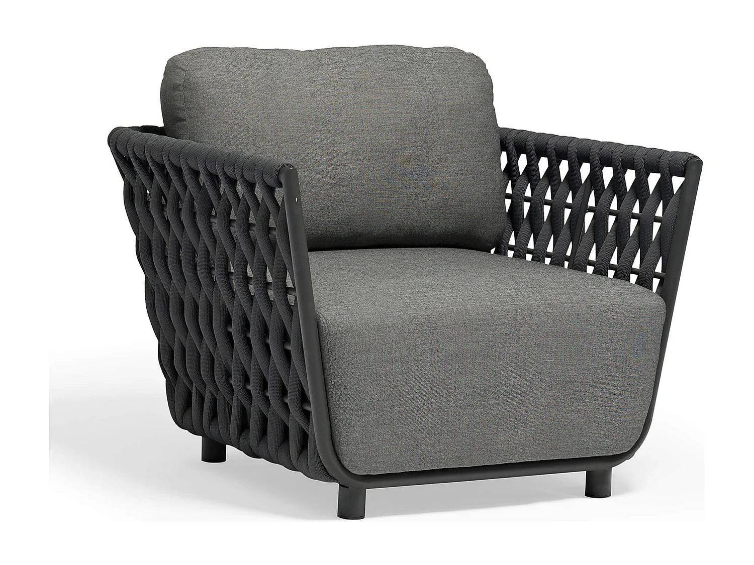 MilaniHome.it - poltrona da giardino componibile design moderno per esterno cm 93 x 85 x 83 hdi coloreAntracite