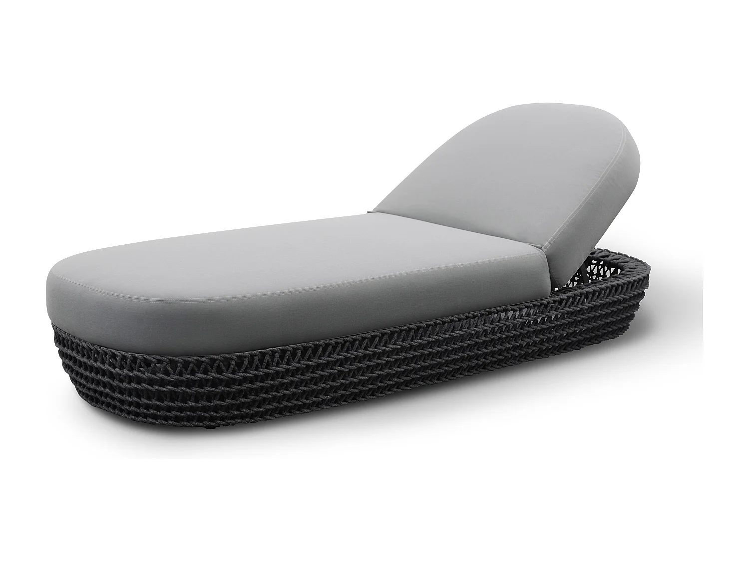 MilaniHome.it - lettino da esterno in alluminio e corda di design per esterno giardino cm 82 l x 205 p x 36 hdi coloreGrigio