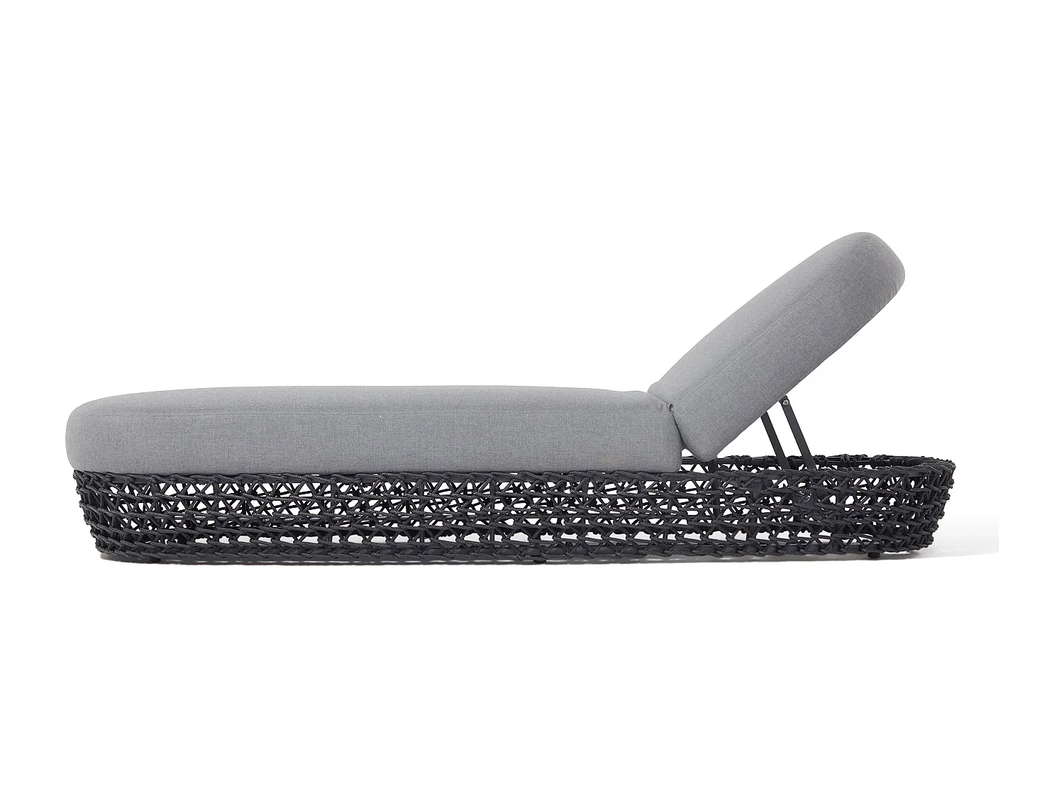 MilaniHome.it - lettino da esterno in alluminio e corda di design per esterno giardino cm 82 l x 205 p x 36 hdi coloreGrigio