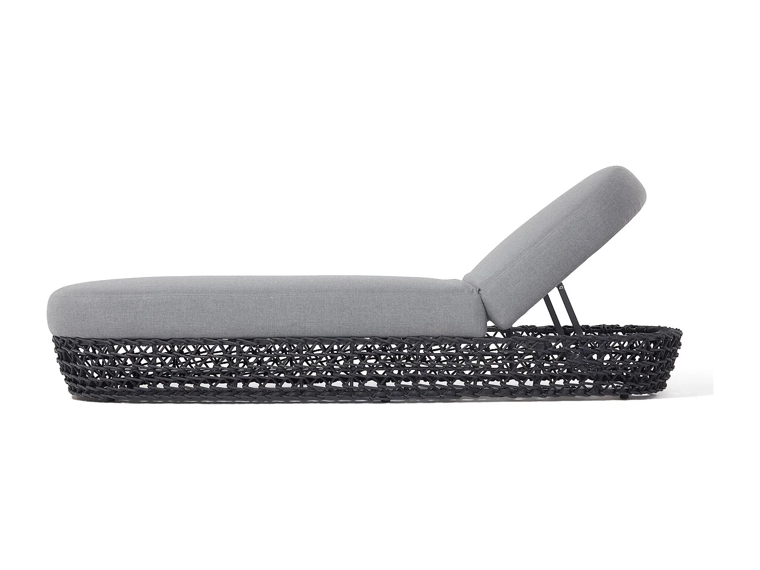 MilaniHome.it - lettino da esterno in alluminio e corda di design per esterno giardino cm 82 l x 205 p x 36 hdi coloreGrigio