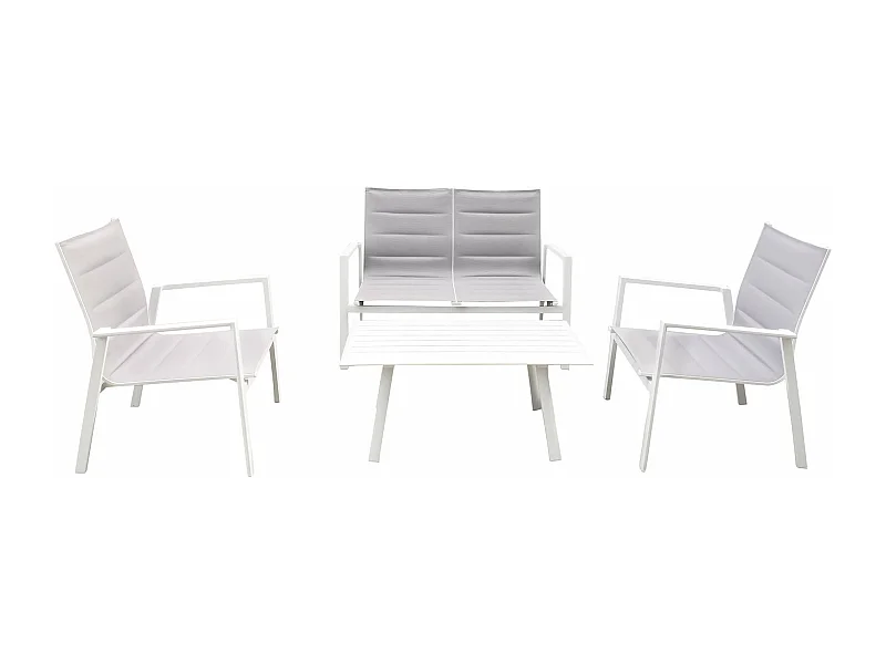 MilaniHome.it - Salotto Da Giardino 2 Posti In Alluminio Completo Di Cuscinidi coloreBianco