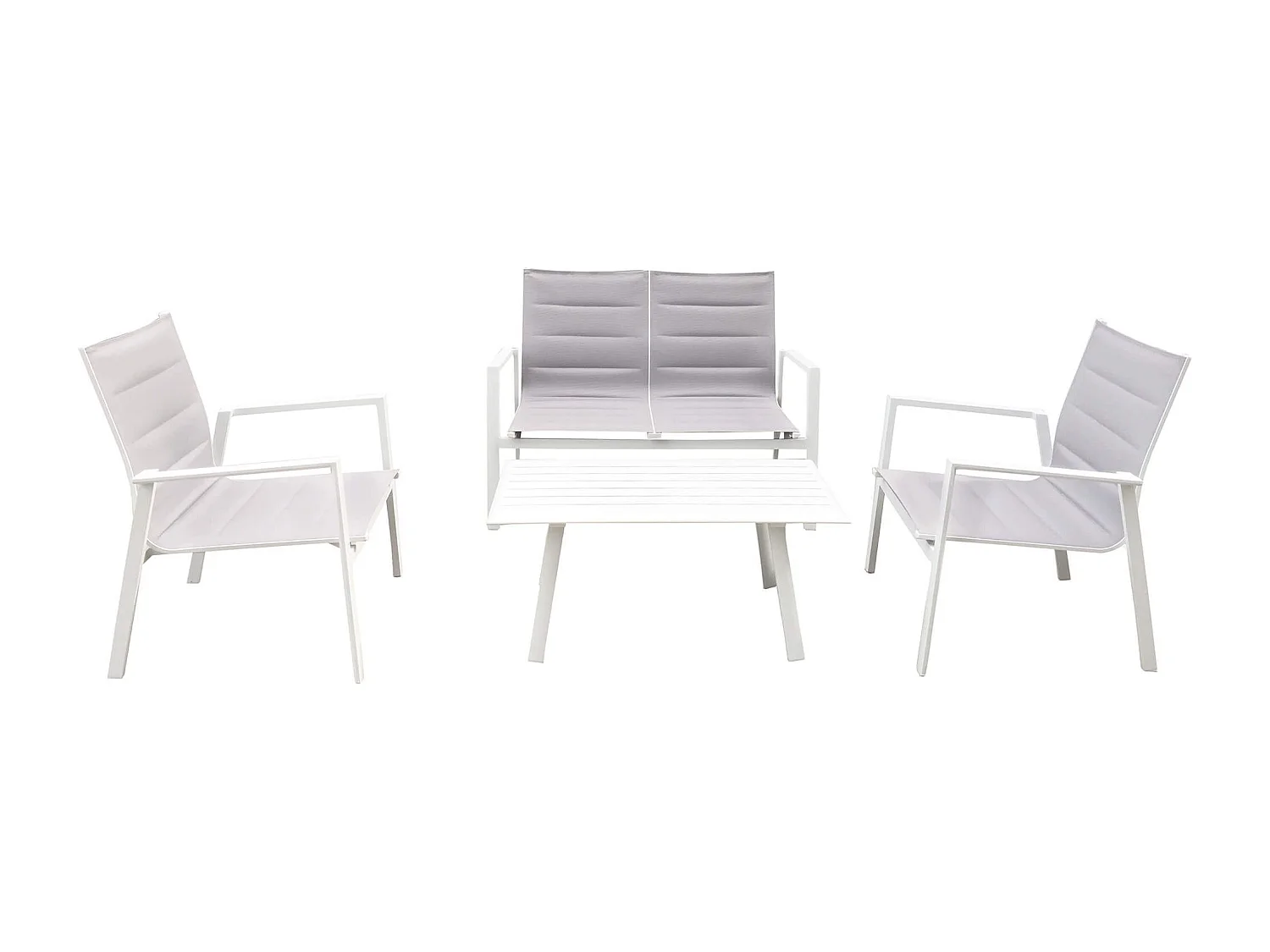 MilaniHome.it - Salotto Da Giardino 2 Posti In Alluminio Completo Di Cuscinidi coloreBianco