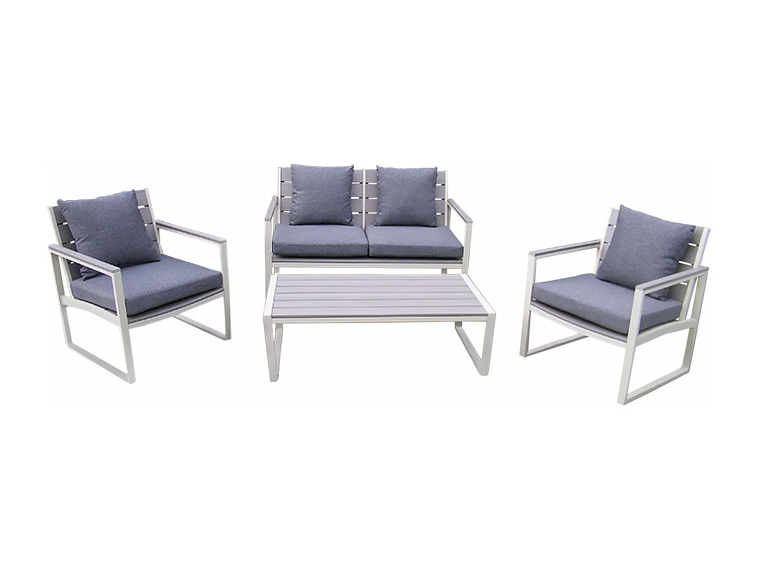 MilaniHome.it - Salotto Da Giardino Set 2 Posti In Alluminio Tortora Per Esterno Portico Per Locale Bar Hotel Albergo Pasticceriadi coloreTortora