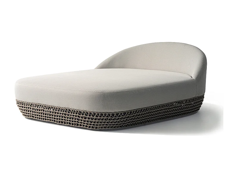 MilaniHome.it - divano letto da esterno in alluminio e corda di design per esterno giardino cm 153 l x 203 p x 72 hdi coloreBeige