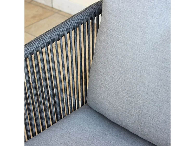 MilaniHome.it - Salotto Da Giardino Set In Alluminio 3 Posti Nero Per Esterno Portico Terrazzo Locale Bar Hoteldi coloreAntracite