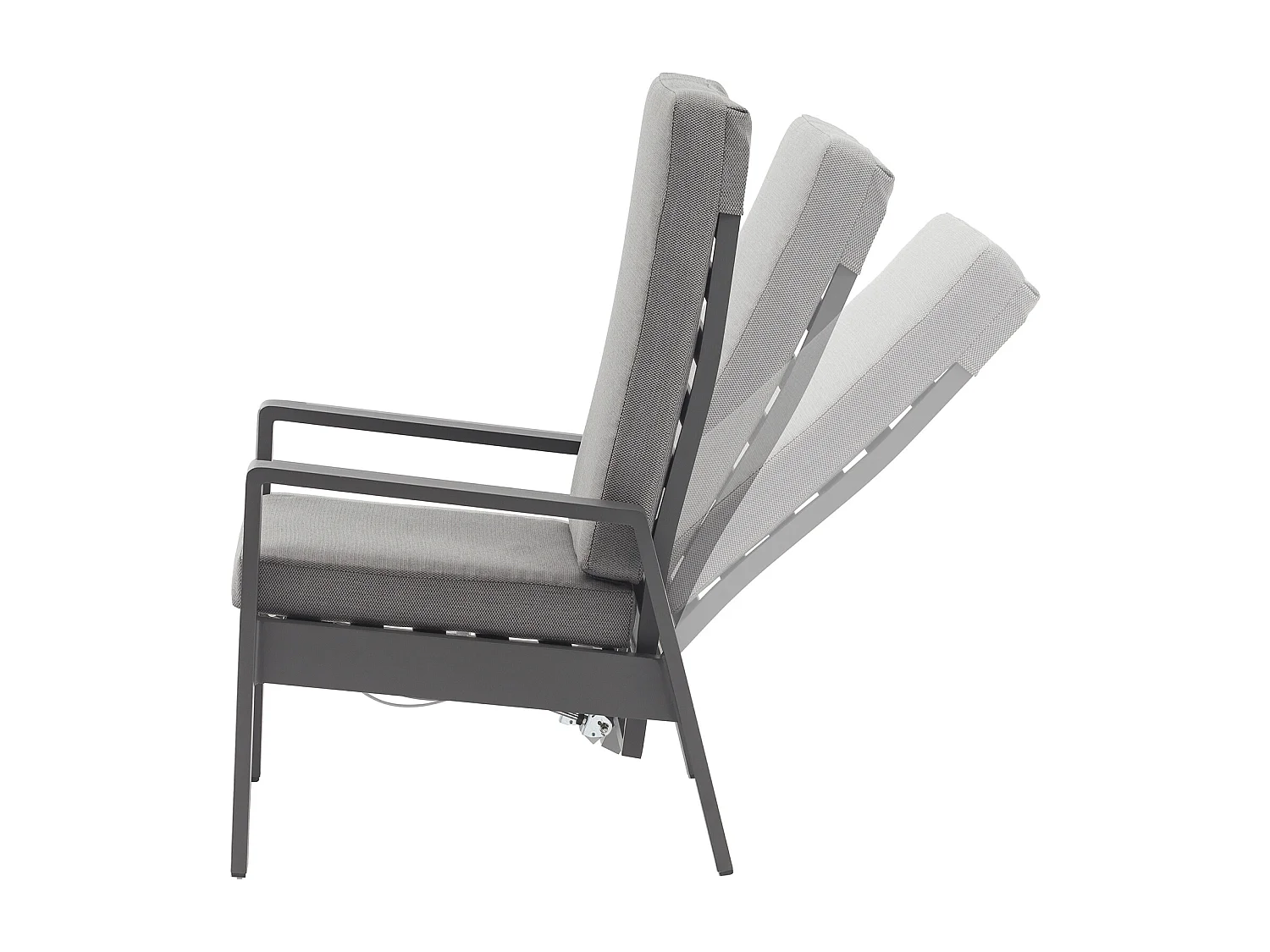 MilaniHome.it - Poltrona recrinabile di design per esterno giardino cm 65 l x 71 p x 101 hdi coloreAntracite