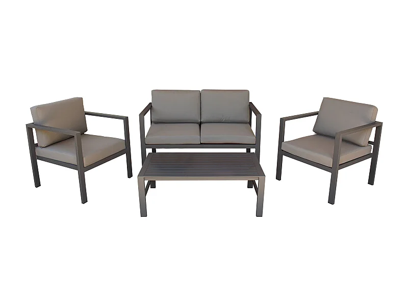 MilaniHome.it - Salotto Da Giardino Set In Alluminio 2 Posti Taupe Da Esterno Portico Per Locale Bar Hotel Albergo Pasticceria Agriturismodi coloreTaupe