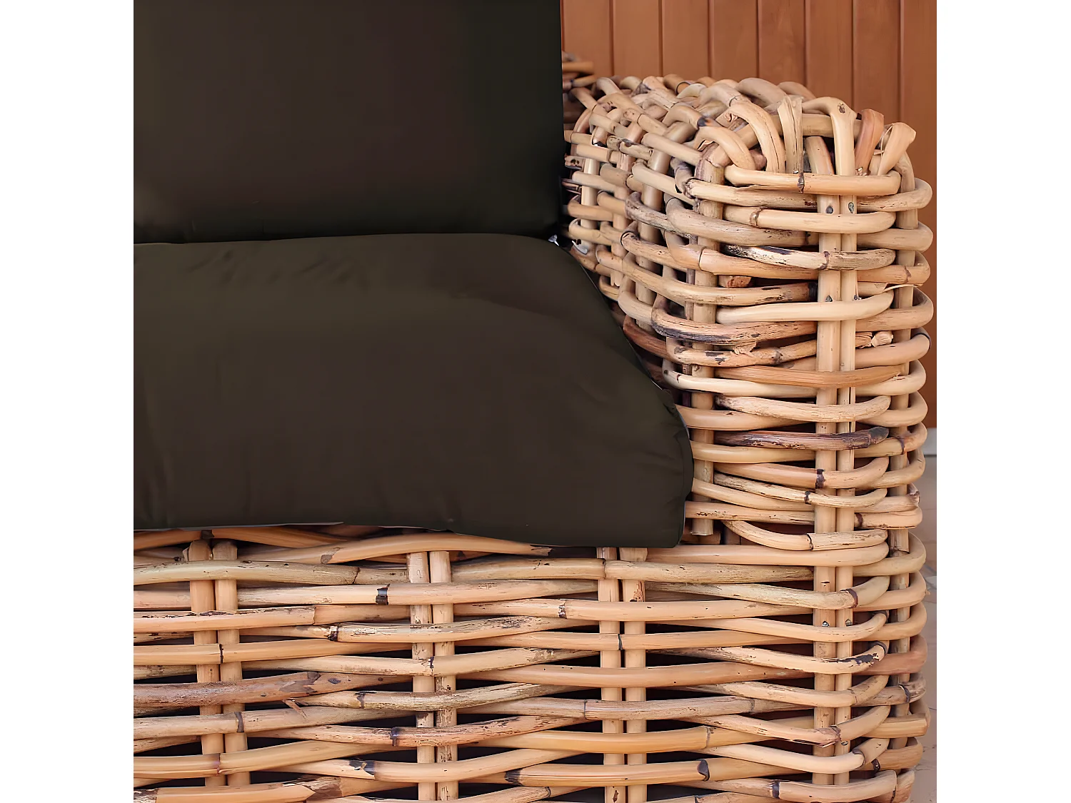 MilaniHome.it - Salotto Da Giardino Completo Di Cuscini Intreccio In Rattan Naturaledi coloreMarrone