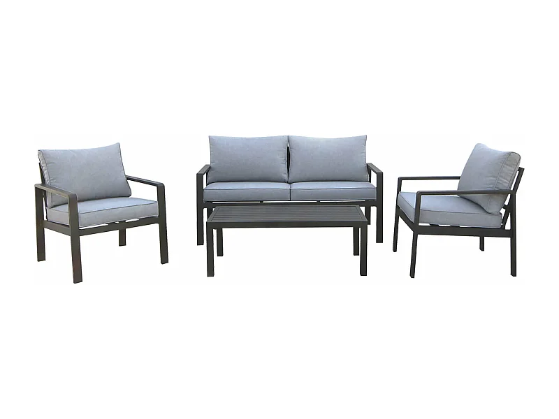 MilaniHome.it - salotto da giardino 4 posti di design moderno per esterno di coloreAntracite
