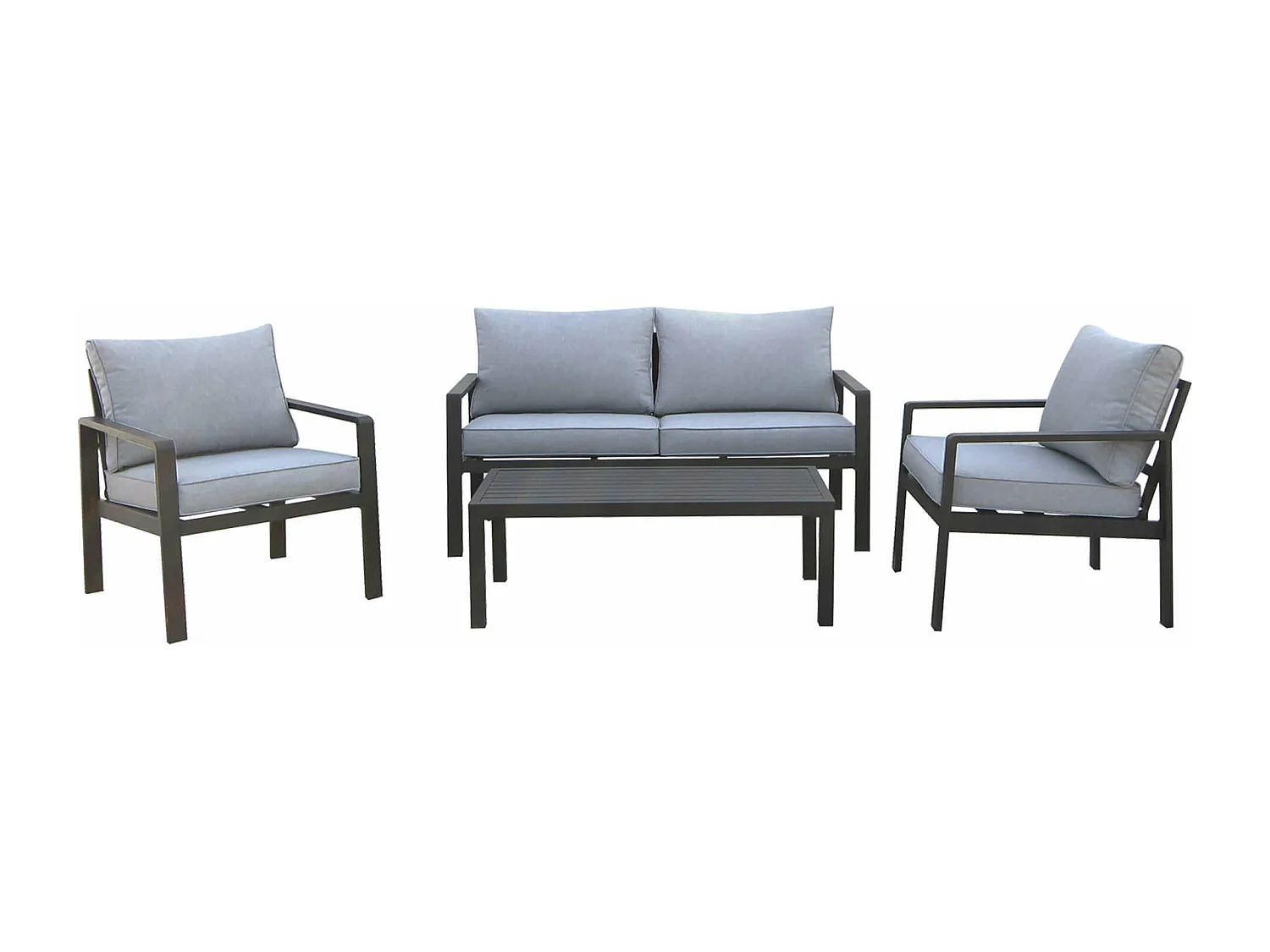 MilaniHome.it - salotto da giardino 4 posti di design moderno per esterno di coloreAntracite