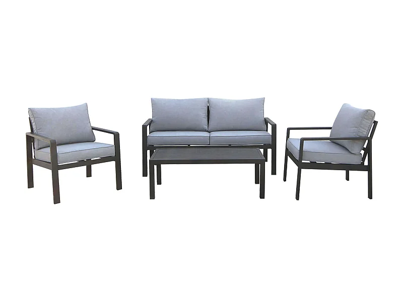 MilaniHome.it - salotto da giardino 4 posti di design moderno per esterno di coloreAntracite
