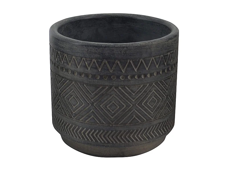 MilaniHome.it - vaso in fibra sintetica di design moderno industrial cm 18 x 18 x 16 hdi coloreAntracite