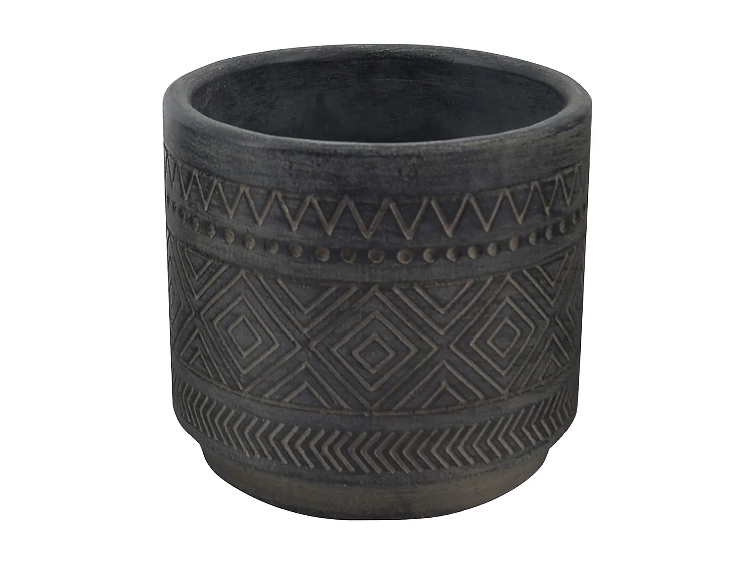 MilaniHome.it - vaso in fibra sintetica di design moderno industrial cm 18 x 18 x 16 hdi coloreAntracite