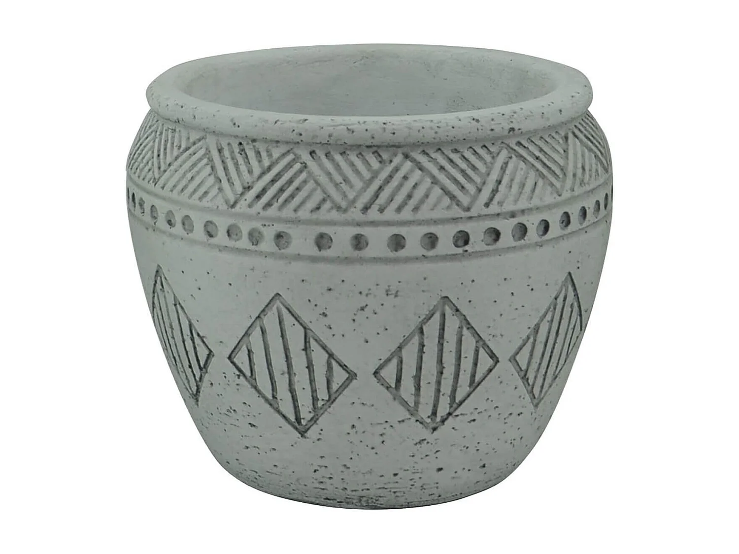 MilaniHome.it - vaso in fibra sintetica di design moderno industrial cm 17 x 17 x 14,5 hdi coloreGrigio
