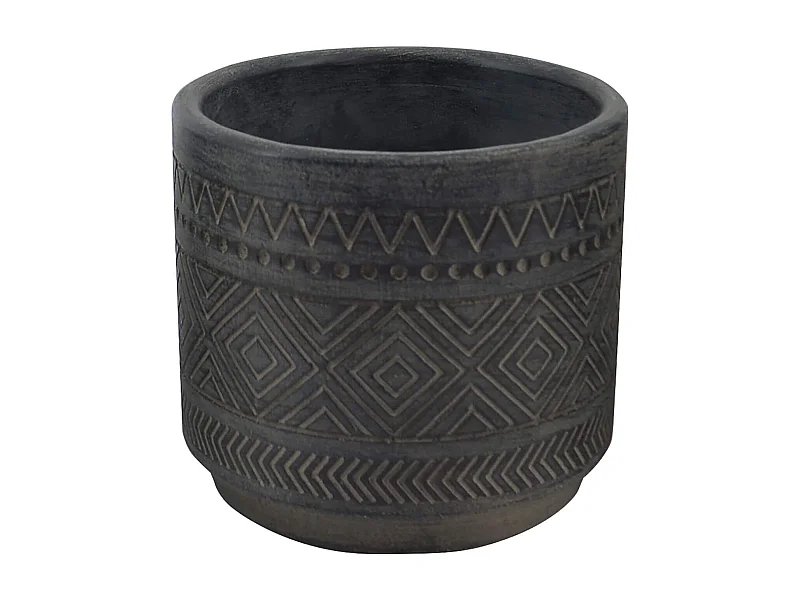 MilaniHome.it - vaso in fibra sintetica di design moderno industrial cm 15,3 x 15,3 x 14 hdi coloreAntracite