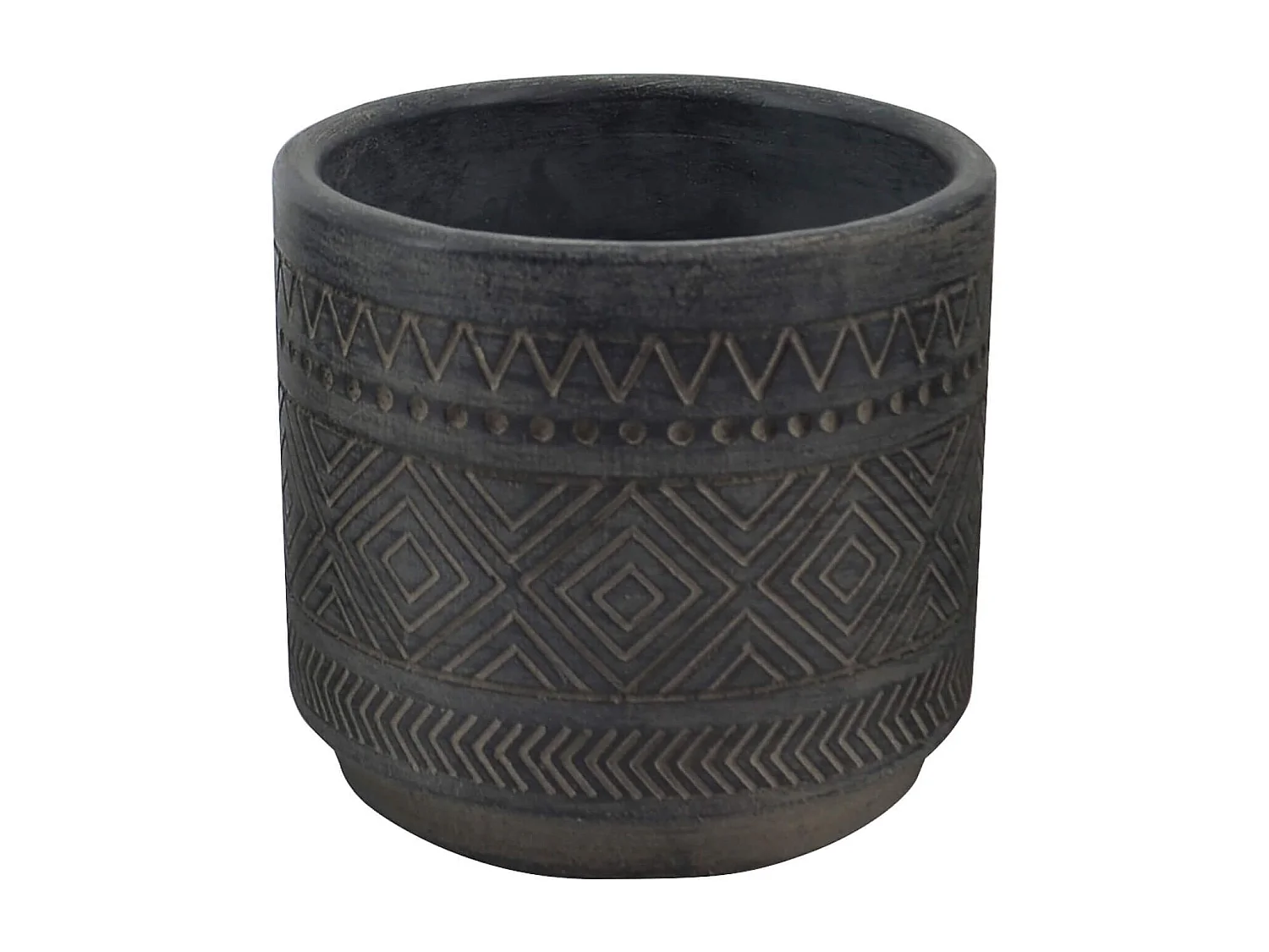 MilaniHome.it - vaso in fibra sintetica di design moderno industrial cm 15,3 x 15,3 x 14 hdi coloreAntracite