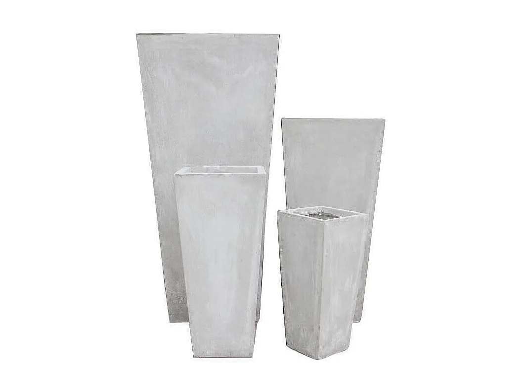 MilaniHome.it - Set Vasi Margherita, Set Composto Da 4 Vasi In Fibra Sintetica Colore Beigedi coloreBeige