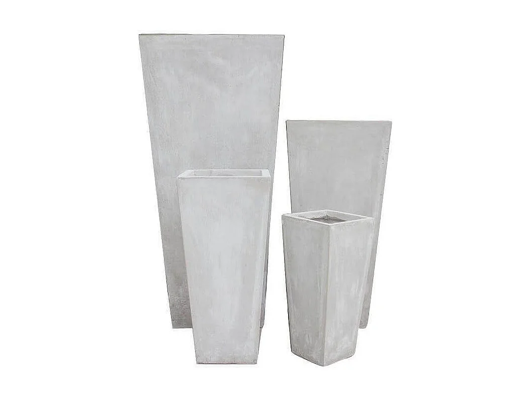 MilaniHome.it - Set Vasi Margherita, Set Composto Da 4 Vasi In Fibra Sintetica Colore Beigedi coloreBeige