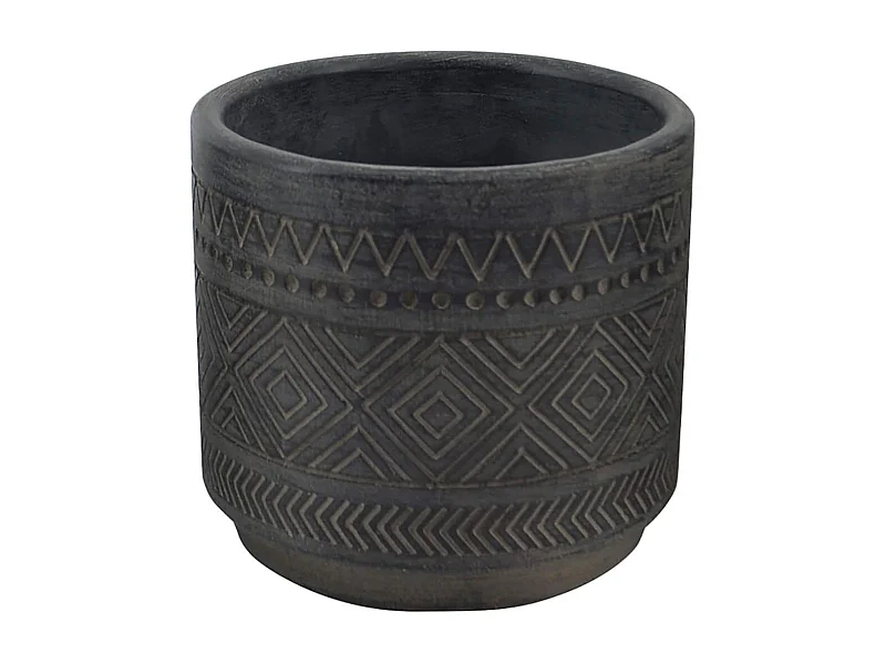 MilaniHome.it - vaso in fibra sintetica di design moderno industrial cm 12,7 x 12,7 x 11,7 hdi coloreAntracite