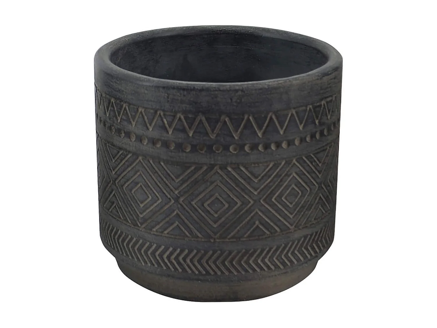 MilaniHome.it - vaso in fibra sintetica di design moderno industrial cm 12,7 x 12,7 x 11,7 hdi coloreAntracite