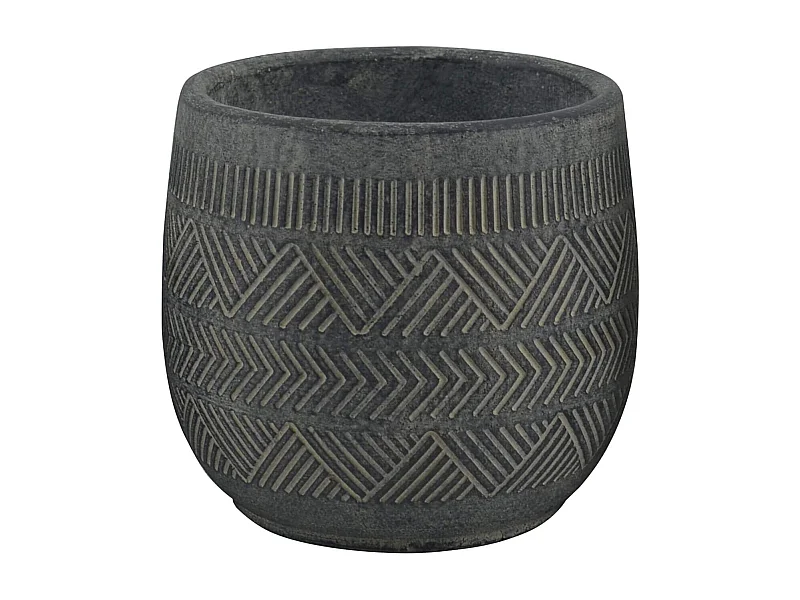 MilaniHome.it - vaso in fibra sintetica di design moderno industrial cm 15,5 x 15,5 x 14 hdi coloreAntracite