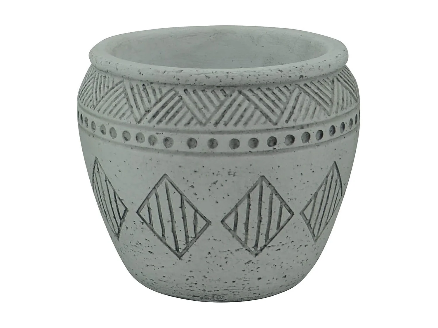 MilaniHome.it - vaso in fibra sintetica di design moderno industrial cm 20,7 x 20,7 x 17 hdi coloreGrigio