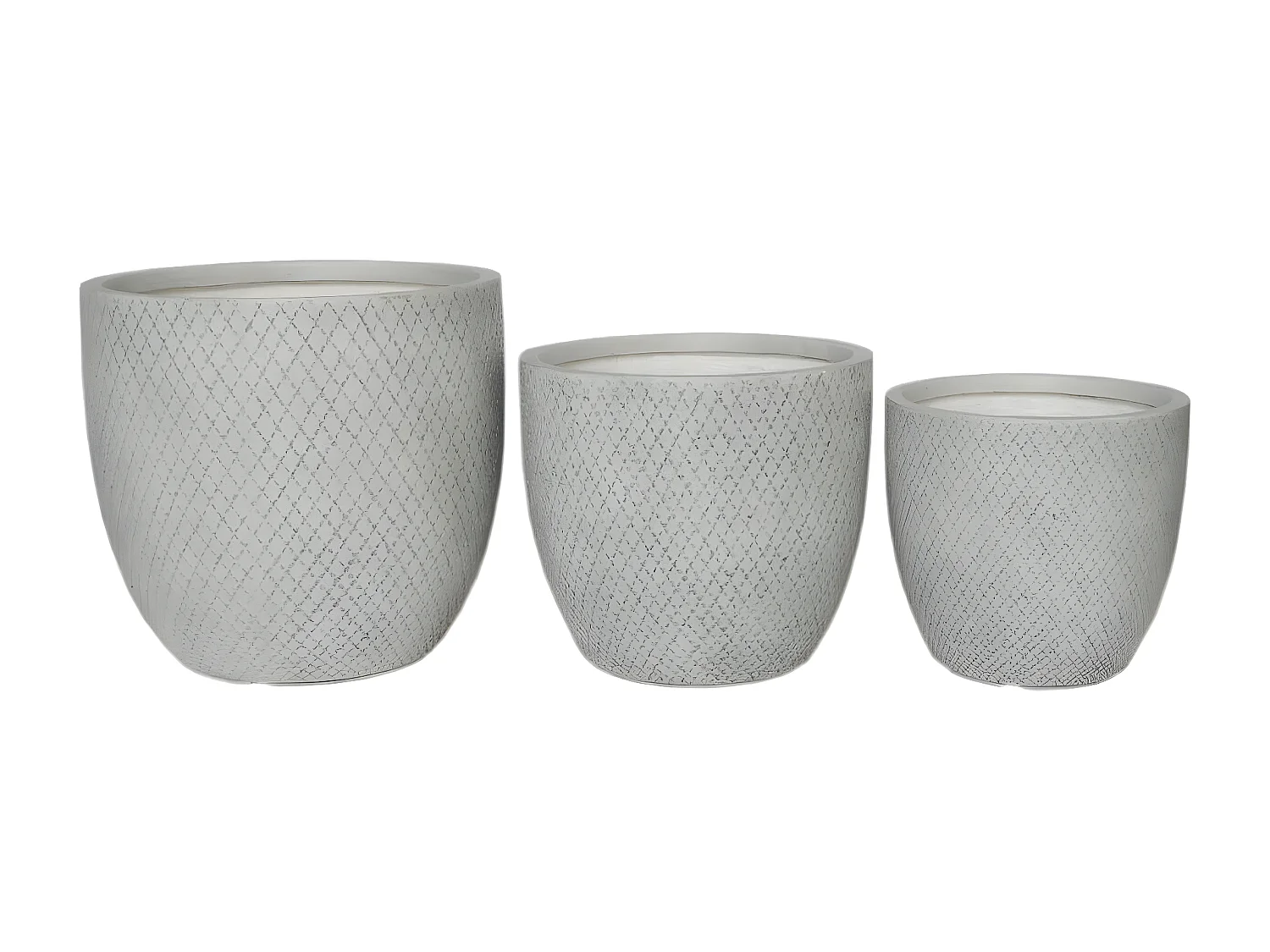 MilaniHome.it - Set Di 3 Vasi Per Piante Da Esterno Interno Di Design Con 3 Dimensioni In Fibra Sintetica Resistentedi coloreGrigio