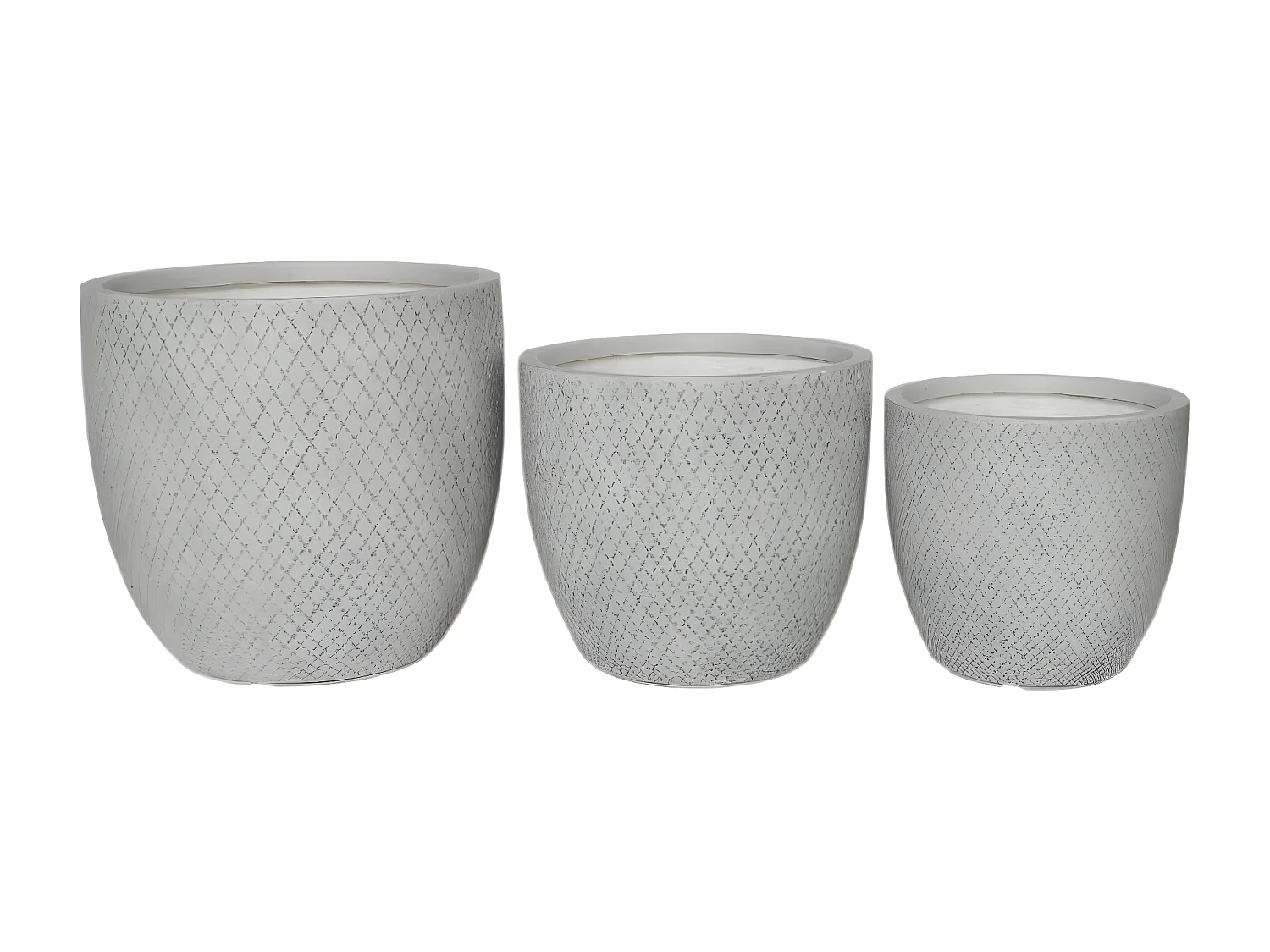 MilaniHome.it - Set Di 3 Vasi Per Piante Da Esterno Interno Di Design Con 3 Dimensioni In Fibra Sintetica Resistentedi coloreGrigio