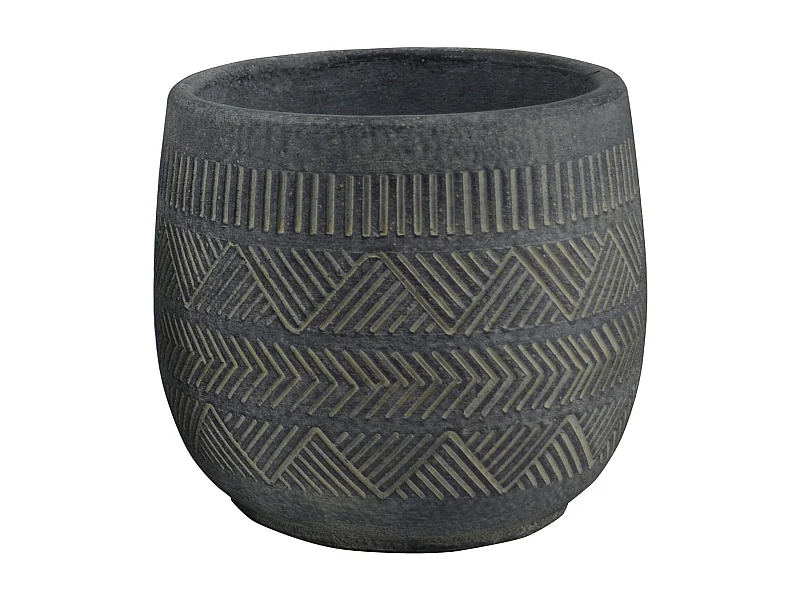 MilaniHome.it - vaso in fibra sintetica di design moderno industrial cm 17,8 x 17,8 x 16 hdi coloreAntracite