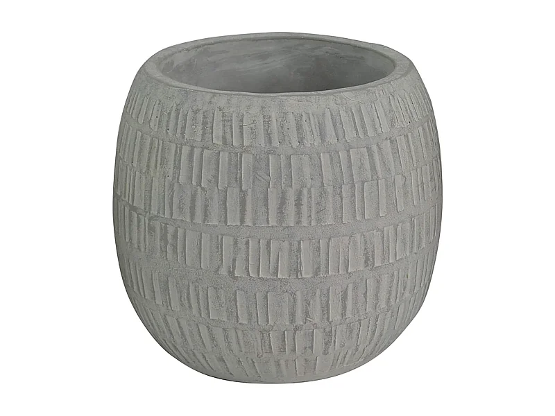 MilaniHome.it - vaso in fibra sintetica di design moderno industrial cm 23 x 23 x 19 hdi coloreGrigio