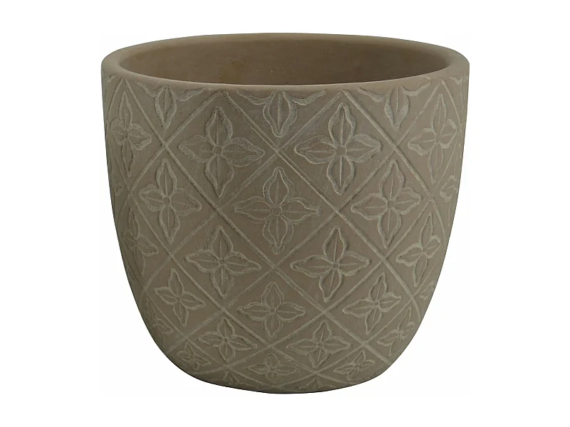 MilaniHome.it - vaso in fibra sintetica di design moderno industrial cm 18,2 x 18,2 x 16,2 hdi coloreMarrone