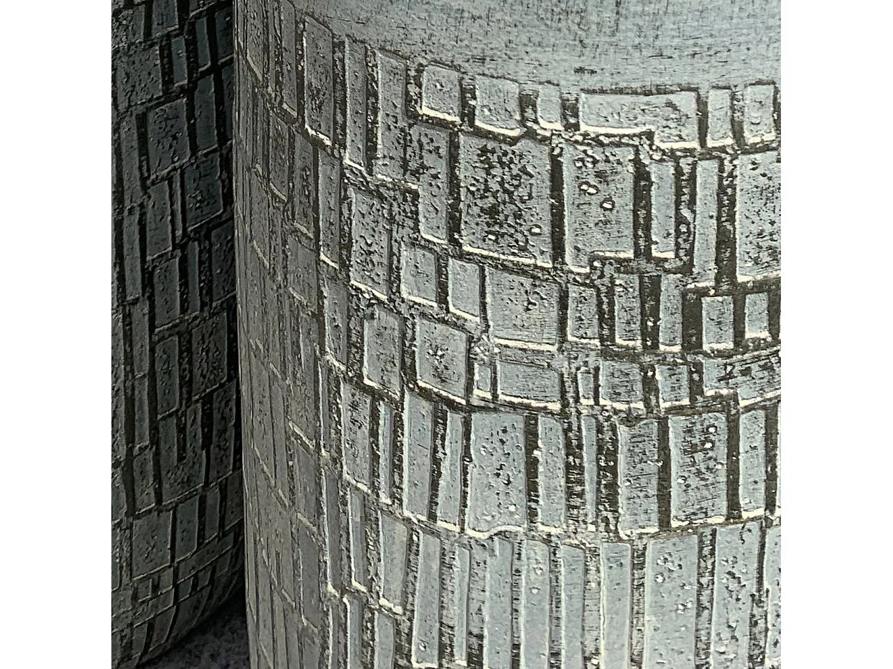 MilaniHome.it - set di vasi in fibra sintetica di design moderno industrial G.44x44x78,5/M.34x34x64/P.24x24x49di coloreAntracite