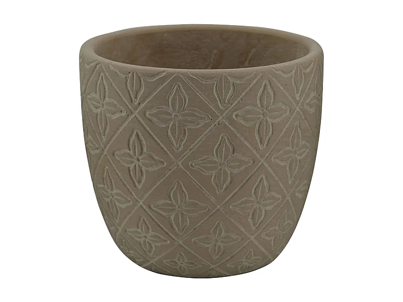 MilaniHome.it - vaso in fibra sintetica di design moderno industrial cm 15,5 x 15,5 x 14 hdi coloreMarrone