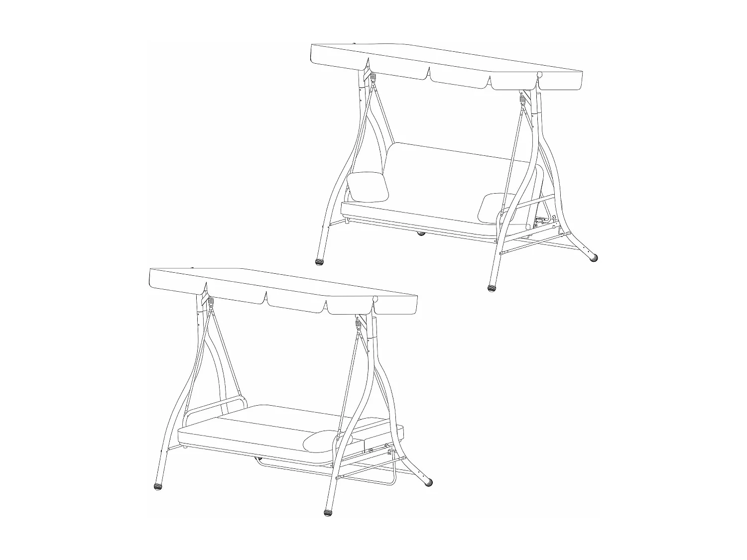 MilaniHome.it - Dondolo Da Giardino Color Tortora Con Struttura In Metallo Per Esterno Portico, Ristorante, Gelateria Bar Hotel Albergodi coloreMarrone