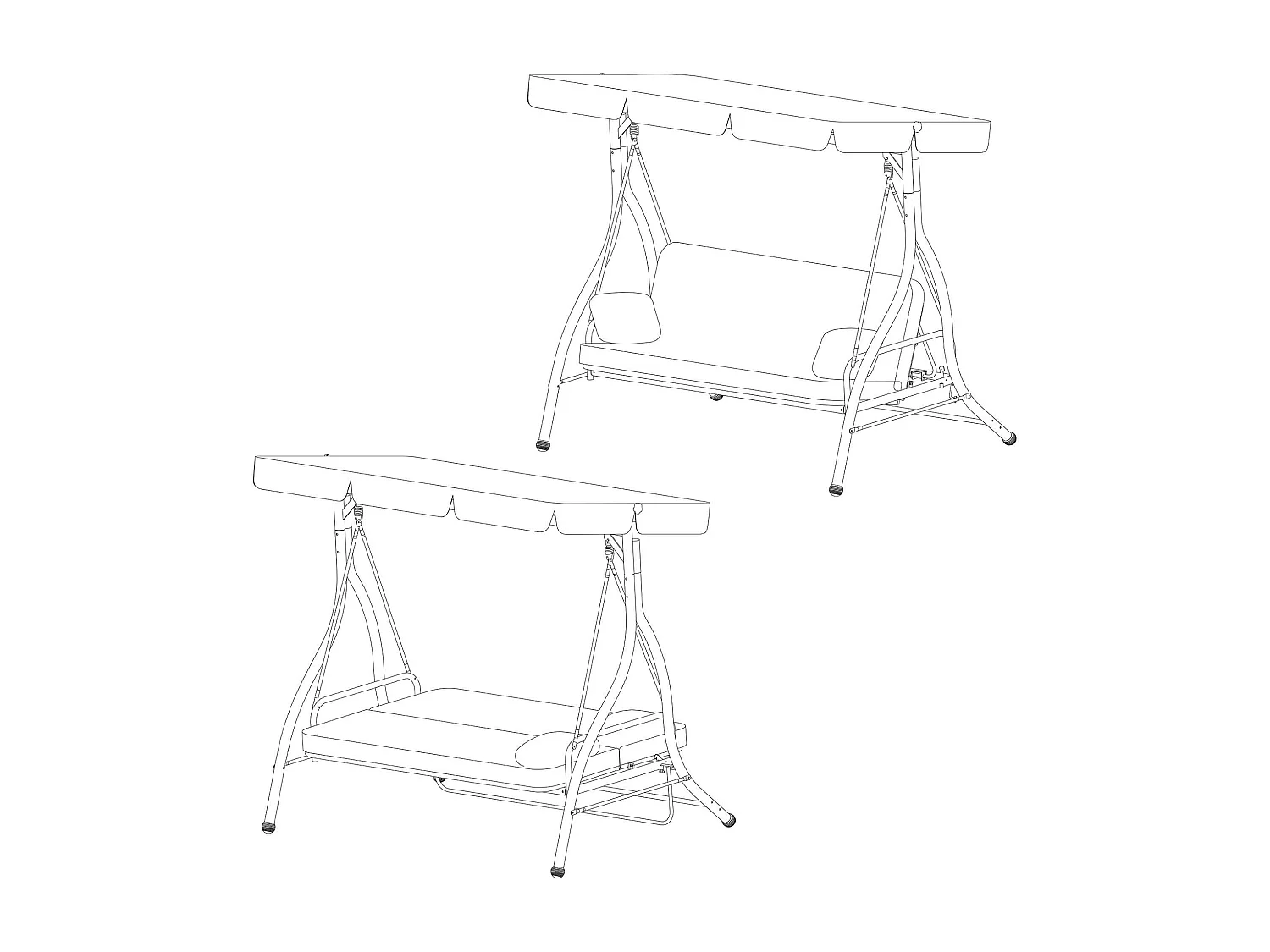 MilaniHome.it - Dondolo Da Giardino Color Tortora Con Struttura In Metallo Per Esterno Portico, Ristorante, Gelateria Bar Hotel Albergodi coloreMarrone