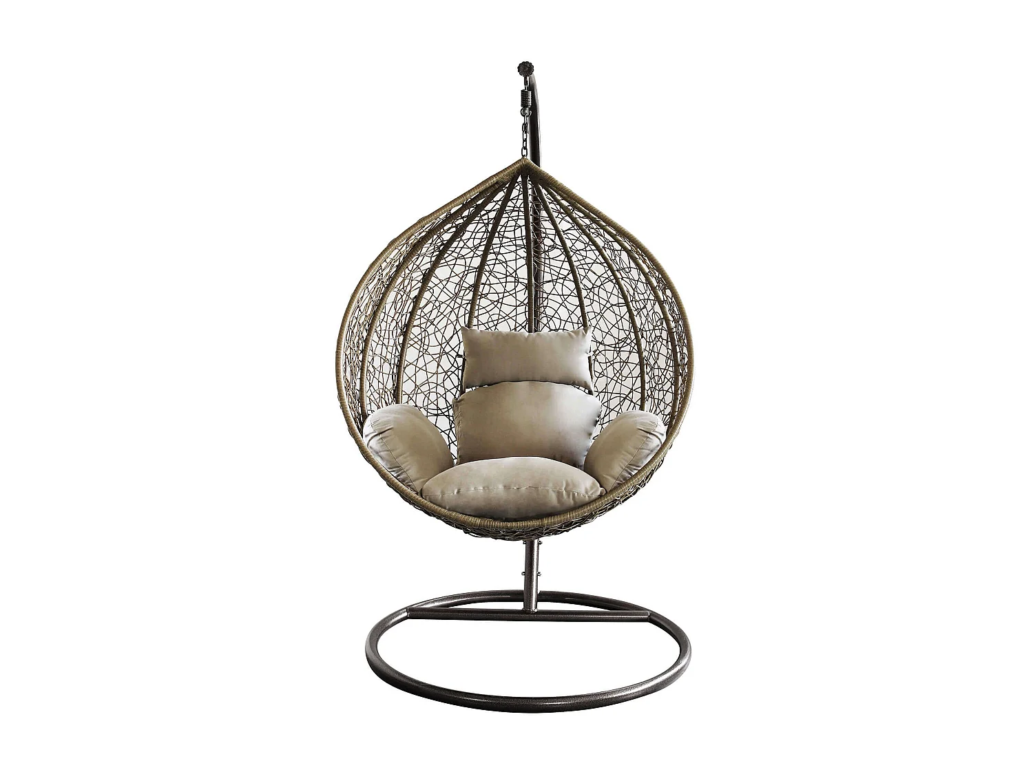 MilaniHome.it - Sedia Sospesa Poltrona A Dondolo Intrecciato In Rattan Per Casa E Giardino Con Cuscinodi coloreMarrone