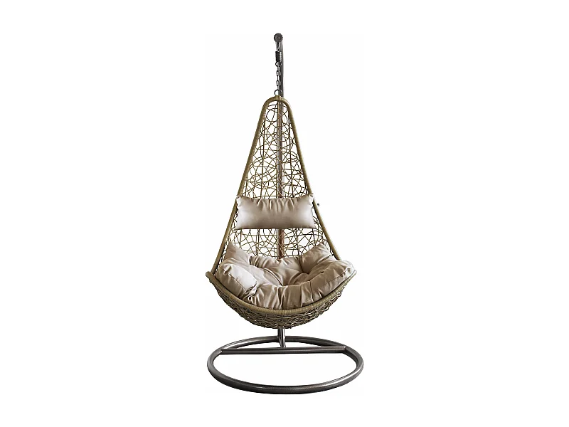 MilaniHome.it - dondolo in fibra naturale di design per esterno giardino Struttura Ø 95 x 195h seduta 80 x 70 x 121di coloreMarrone