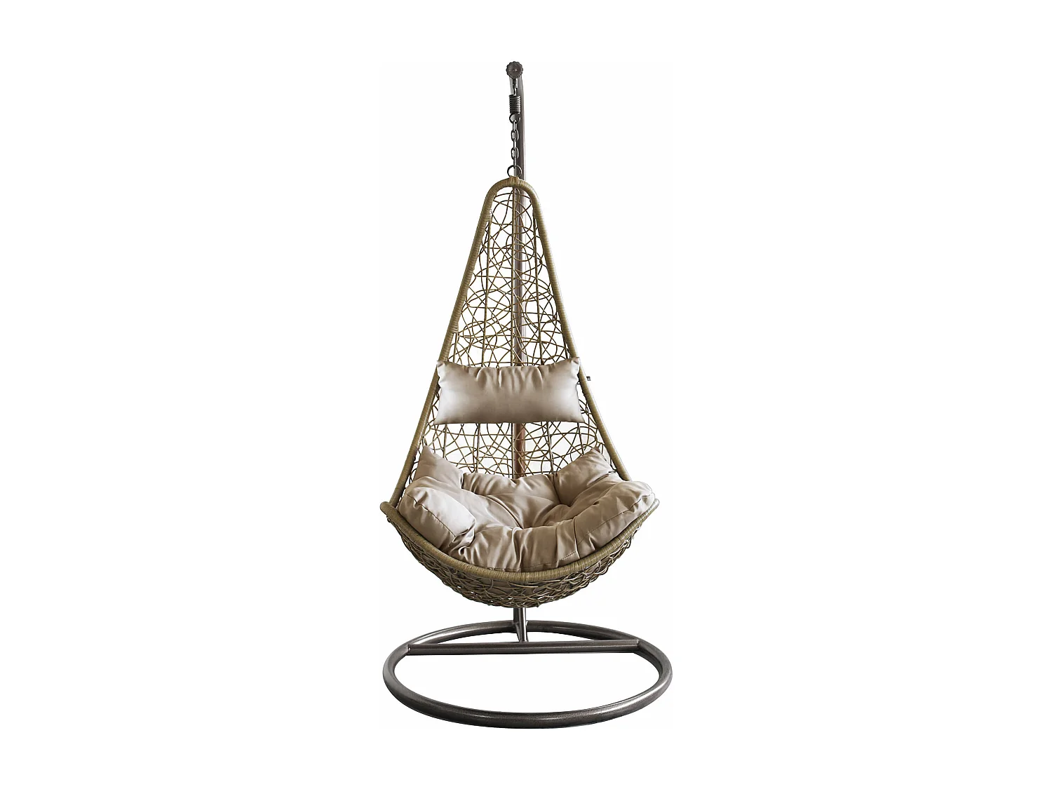 MilaniHome.it - dondolo in fibra naturale di design per esterno giardino Struttura Ø 95 x 195h seduta 80 x 70 x 121di coloreMarrone