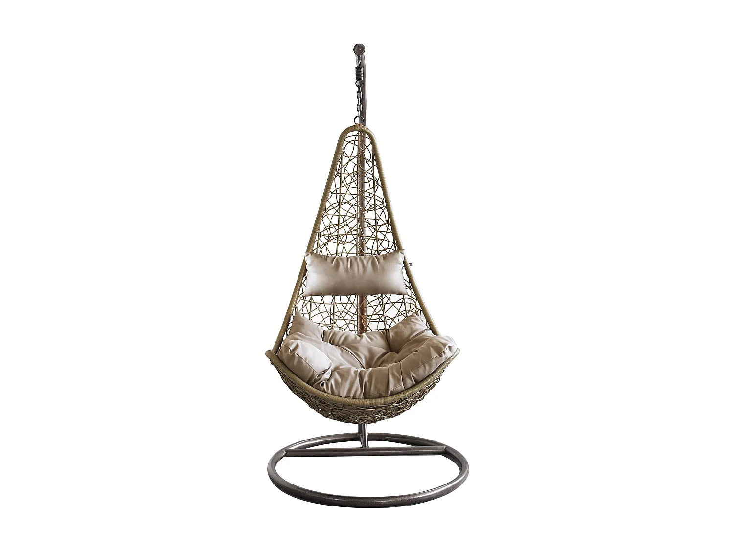 MilaniHome.it - dondolo in fibra naturale di design per esterno giardino Struttura Ø 95 x 195h seduta 80 x 70 x 121di coloreMarrone