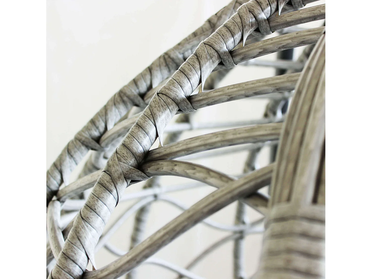 MilaniHome.it - Sedia Sospesa Poltrona A Dondolo Intrecciato In Rattan Per Casa E Giardino Con Cuscinodi coloreGrigio