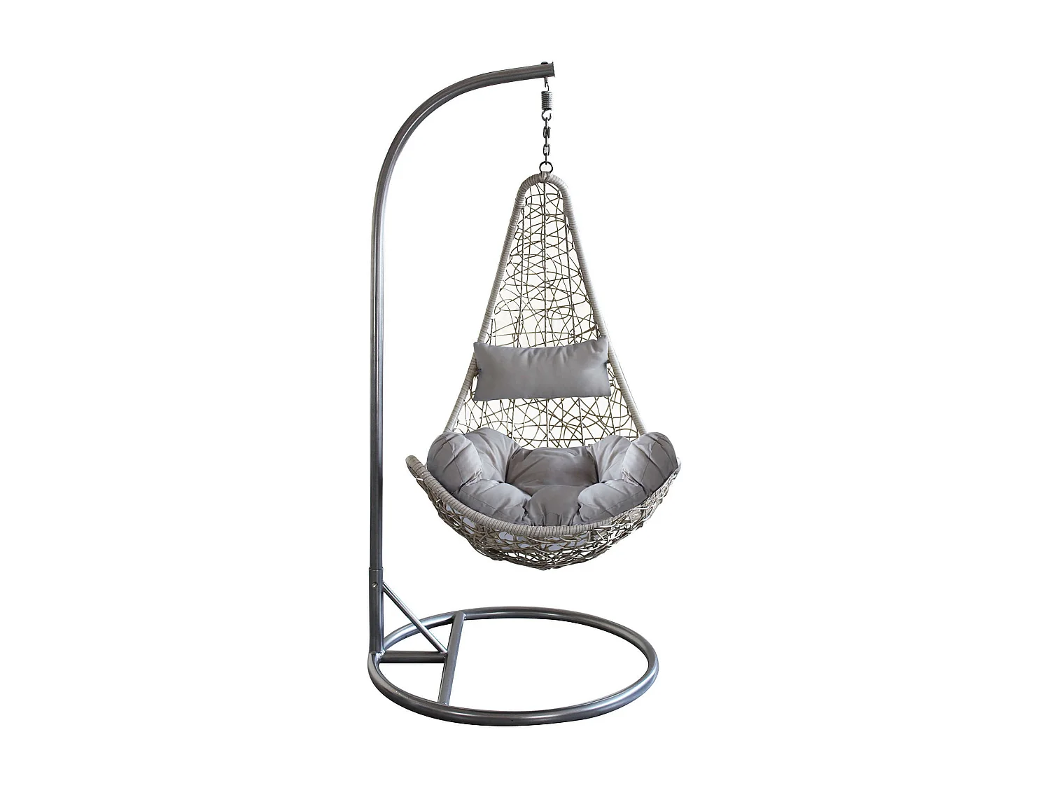 MilaniHome.it - dondolo in fibra naturale di design per esterno giardino Struttura Ø 95 x 195h seduta 80 x 70 x 120di coloreGrigio