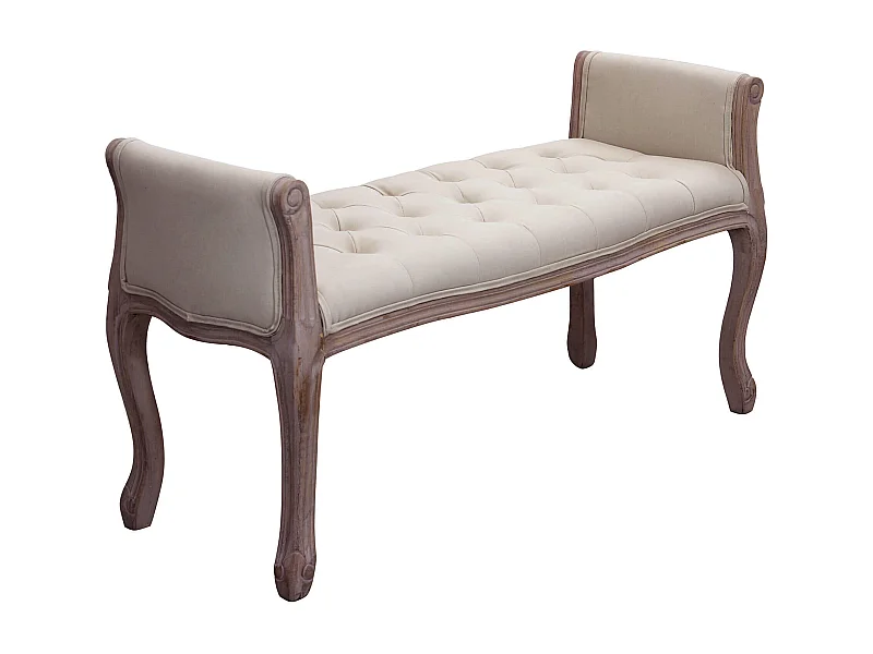 MilaniHome.it - panca vintage in tessuto di design moderno vintage cm 113x48x 45/60 hdi coloreBeige