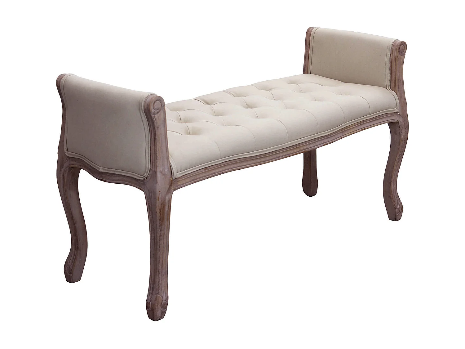 MilaniHome.it - panca vintage in tessuto di design moderno vintage cm 113x48x 45/60 hdi coloreBeige