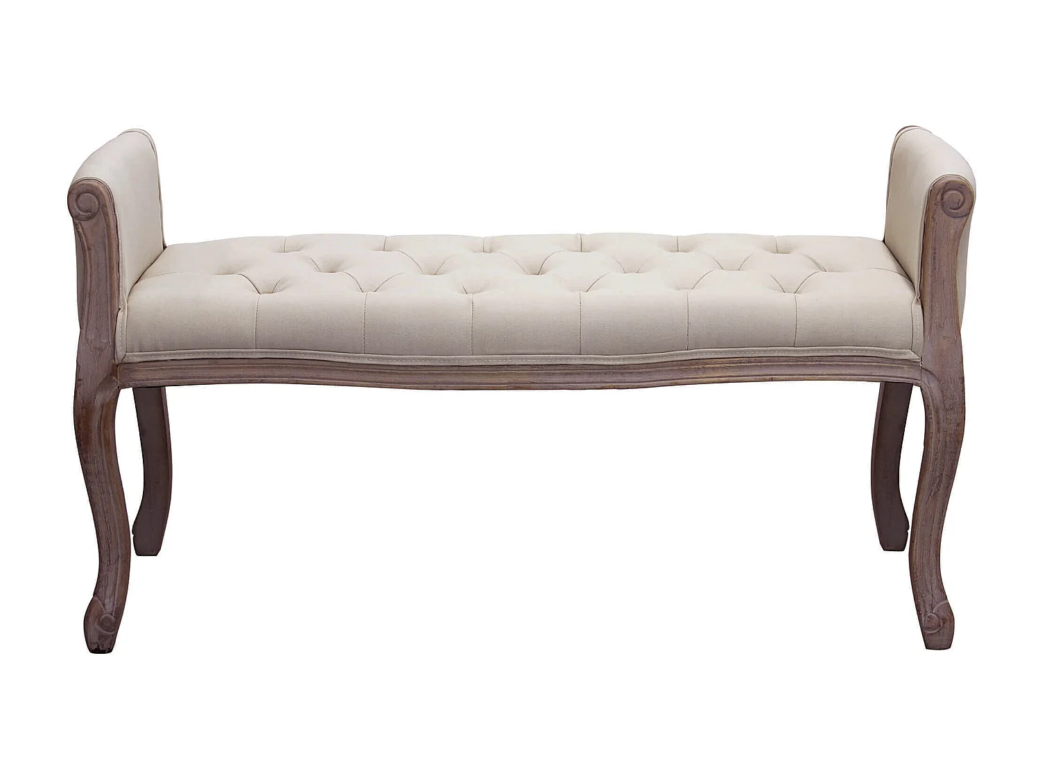 MilaniHome.it - panca vintage in tessuto di design moderno vintage cm 113x48x 45/60 hdi coloreBeige