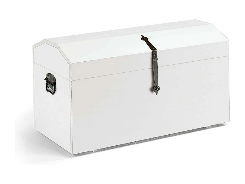 MilaniHome.it - Baule In Legno Massello 98x47x54di coloreBianco